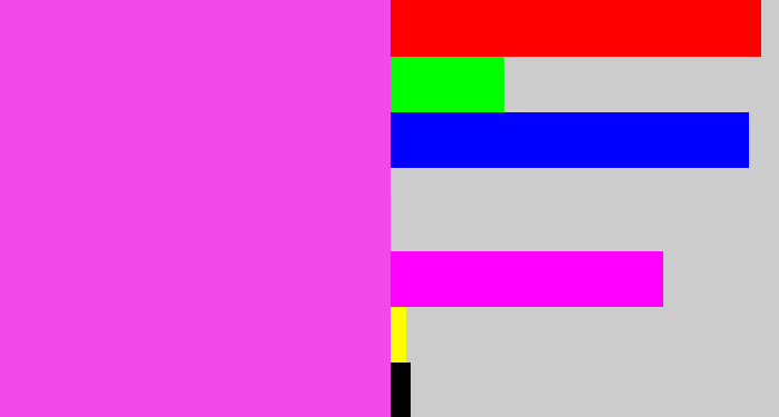 Hex color #f349ea - light magenta