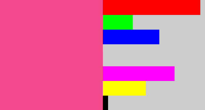 Hex color #f34a8d - warm pink