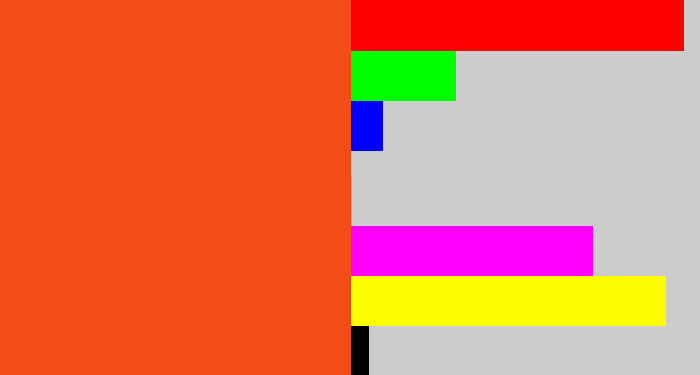 Hex color #f34c18 - reddish orange