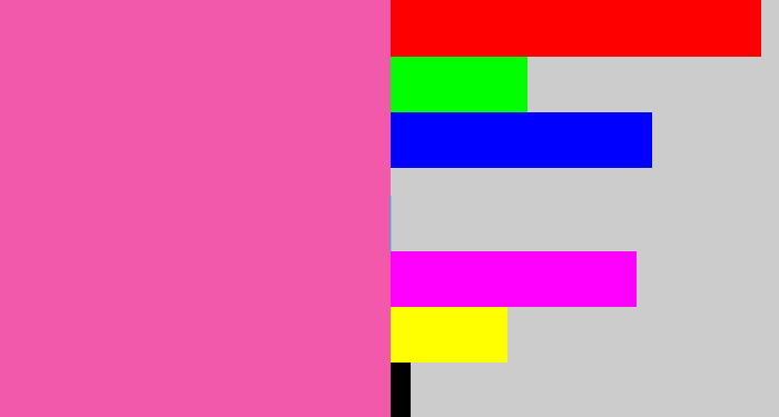 Hex color #f359ab - bubble gum pink