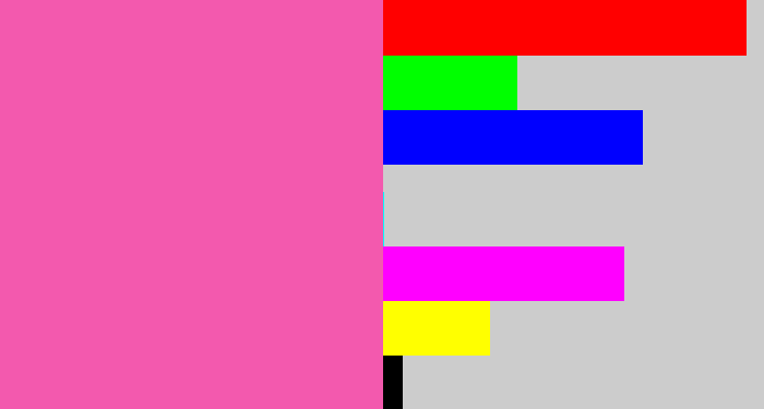 Hex color #f359ae - bubble gum pink
