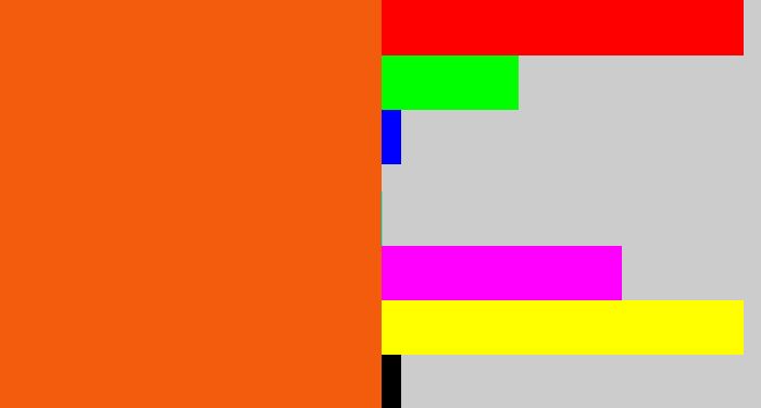 Hex color #f35b0d - bright orange