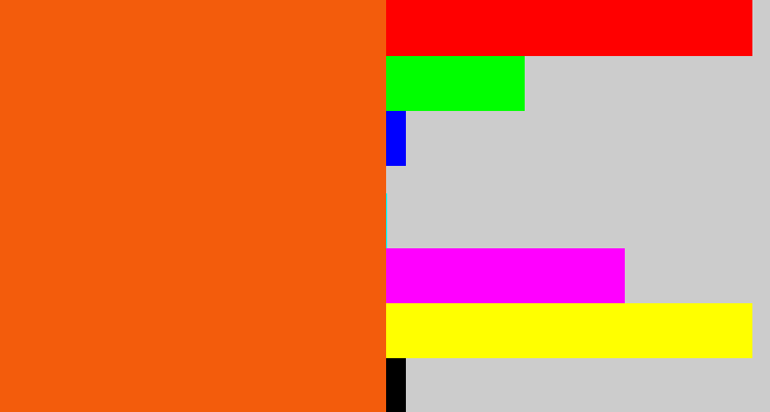 Hex color #f35c0c - bright orange