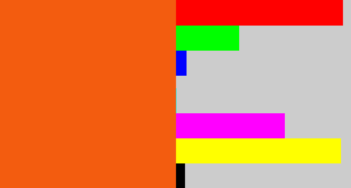 Hex color #f35c0f - bright orange
