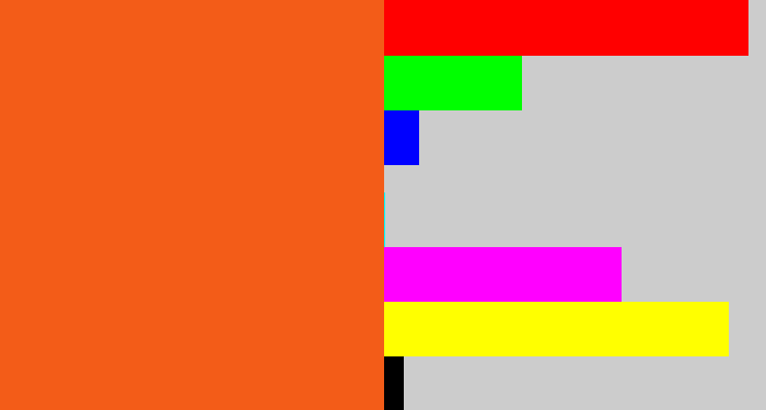Hex color #f35c18 - reddish orange