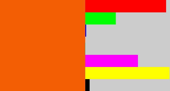 Hex color #f35d03 - bright orange
