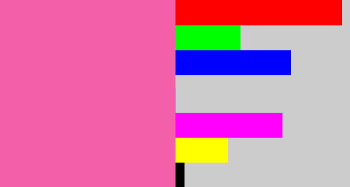 Hex color #f35fa9 - bubble gum pink
