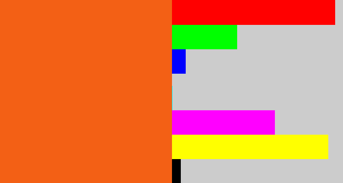 Hex color #f36015 - bright orange