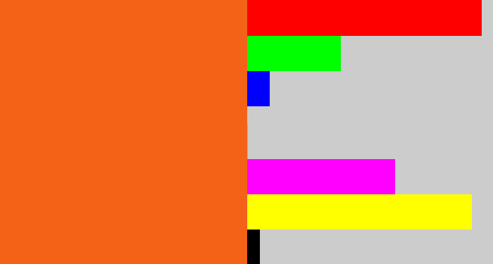 Hex color #f36217 - orange