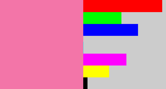 Hex color #f375a8 - carnation pink