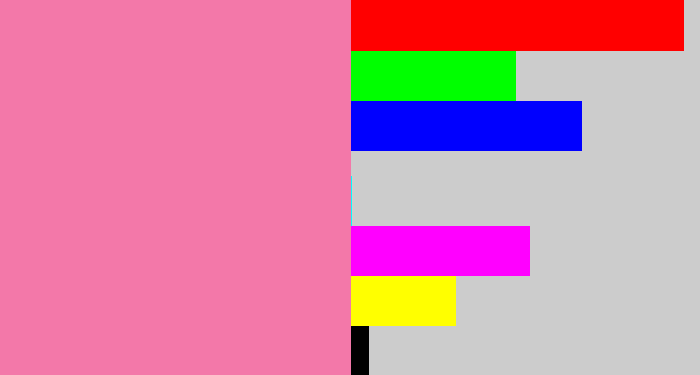 Hex color #f378a9 - carnation pink