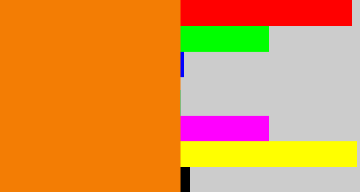 Hex color #f37d04 - pumpkin orange