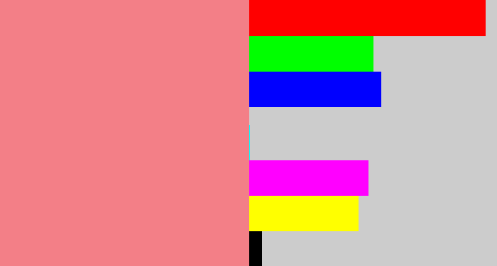 Hex color #f37f87 - blush pink