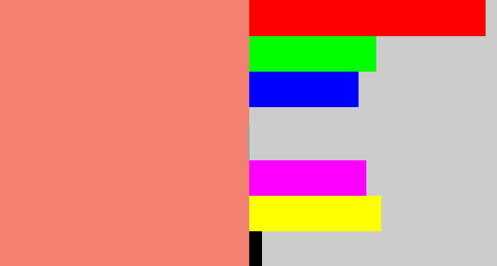 Hex color #f38171 - salmon