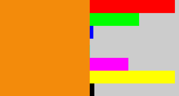 Hex color #f38b0b - tangerine