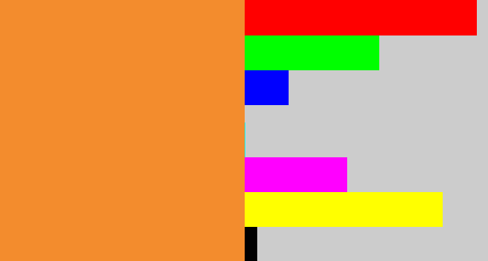 Hex color #f38c2d - dusty orange