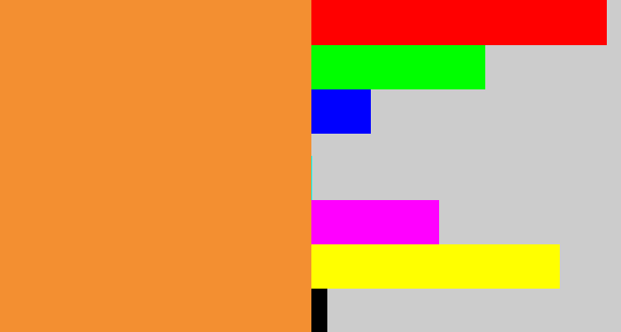 Hex color #f38f31 - dusty orange