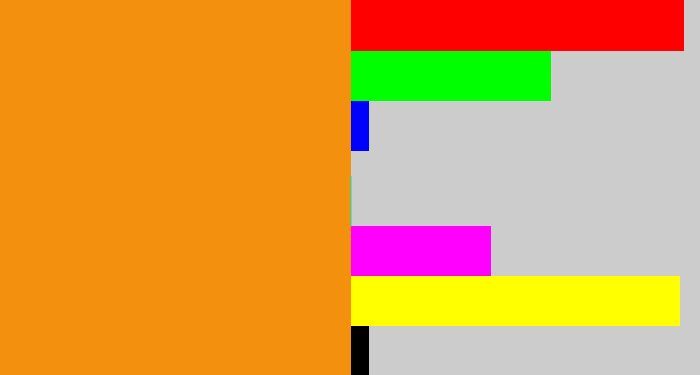 Hex color #f3910e - tangerine