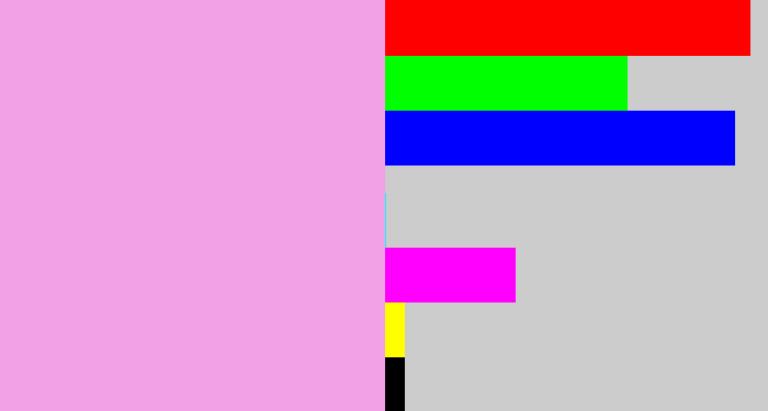 Hex color #f3a1e7 - powder pink