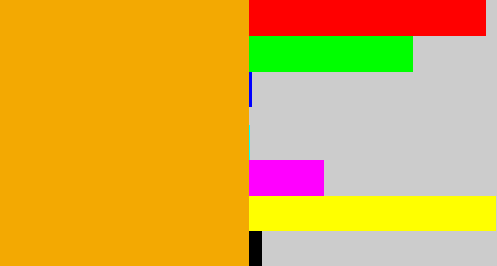 Hex color #f3a902 - yellow orange