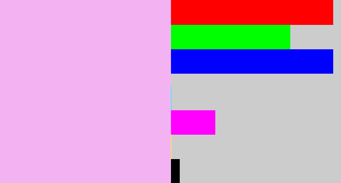 Hex color #f3b3f3 - light lavendar