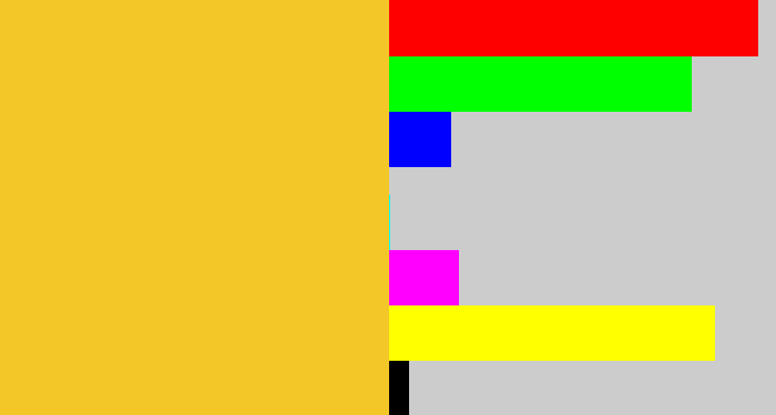 Hex color #f3c728 - golden yellow