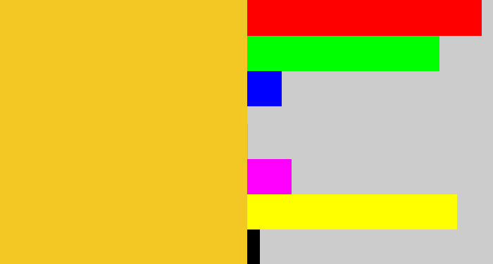 Hex color #f3c824 - golden yellow