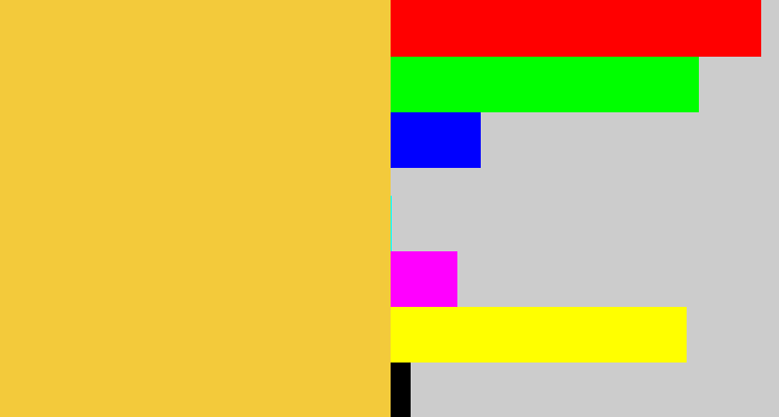 Hex color #f3ca3b - macaroni and cheese