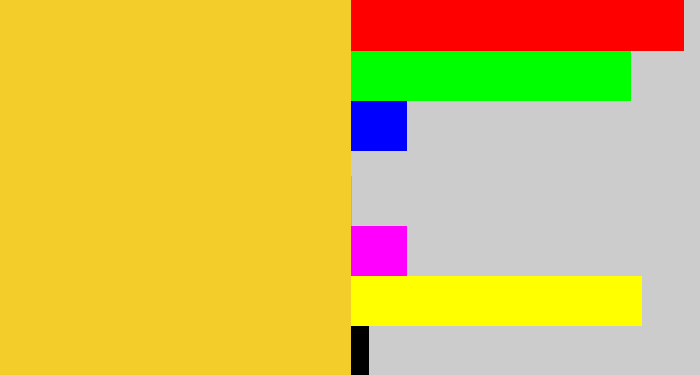 Hex color #f3cd29 - sun yellow