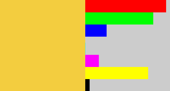 Hex color #f3cd3f - maize