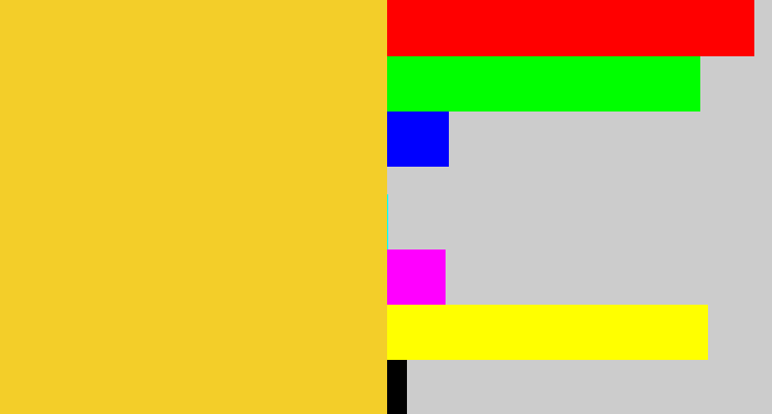 Hex color #f3ce29 - sun yellow