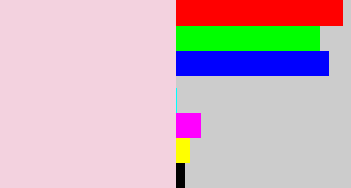 Hex color #f3d2df - light pink