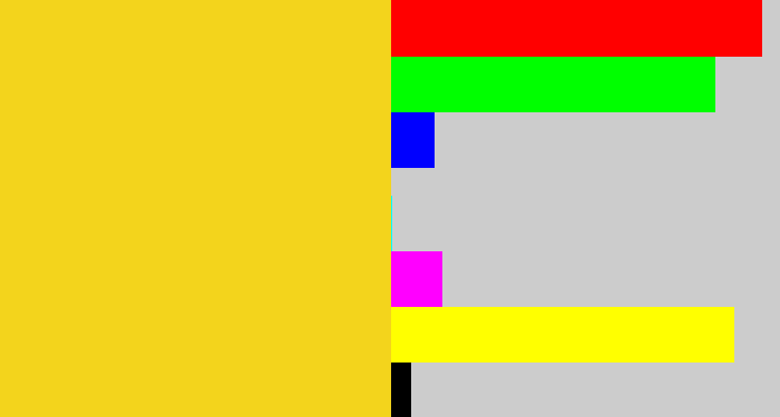 Hex color #f3d41c - sun yellow