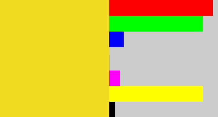 Hex color #f3db21 - sun yellow