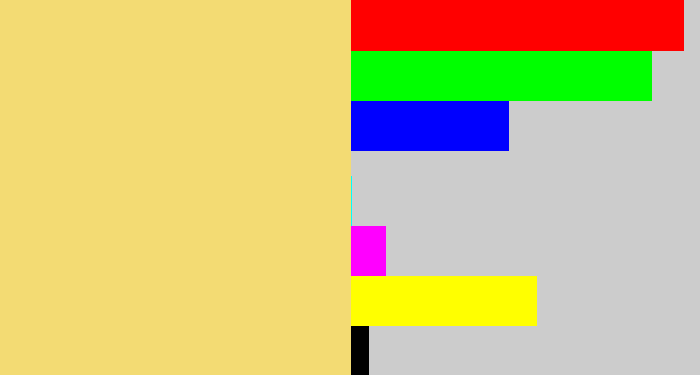 Hex color #f3db73 - sandy