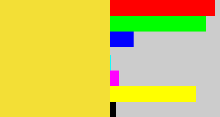 Hex color #f3df36 - off yellow