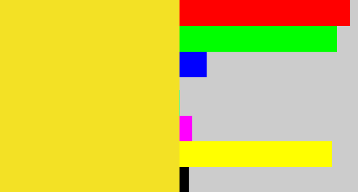 Hex color #f3e125 - sun yellow