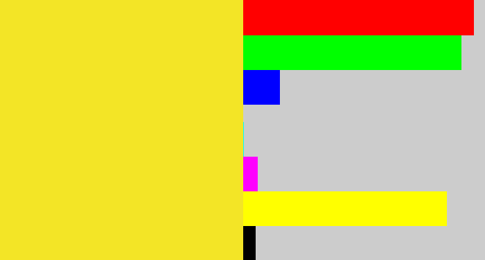 Hex color #f3e526 - sun yellow