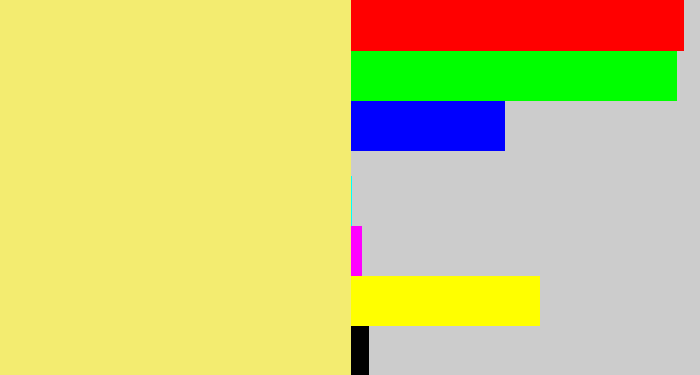 Hex color #f3ec70 - sandy yellow