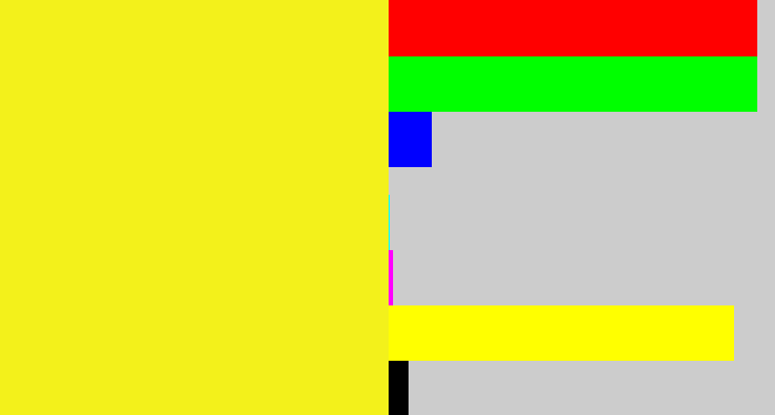 Hex color #f3f11b - sunny yellow