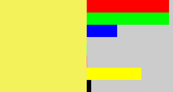 Hex color #f3f25a - yellowish