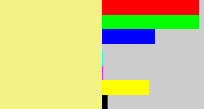 Hex color #f3f284 - yellowish tan