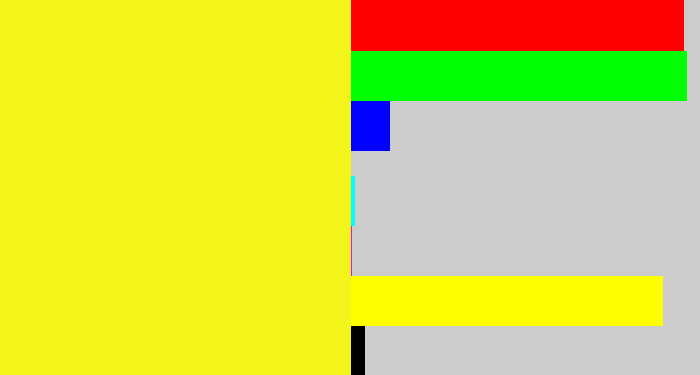 Hex color #f3f51b - sunny yellow