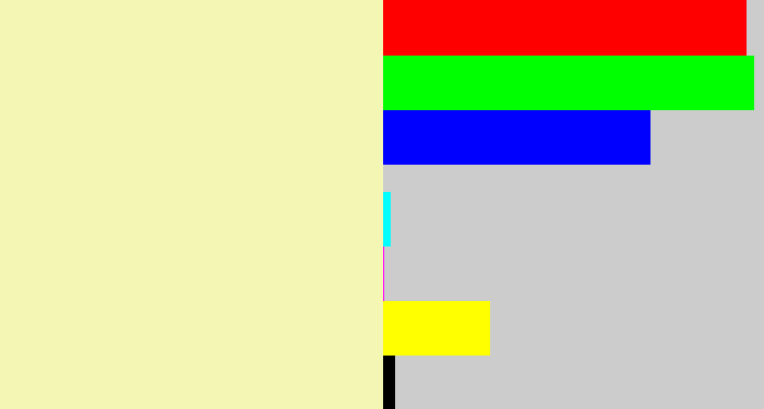 Hex color #f3f7b3 - parchment