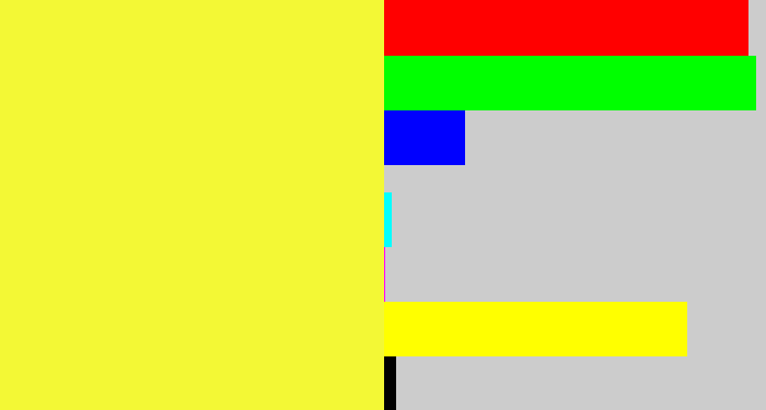 Hex color #f3f835 - off yellow