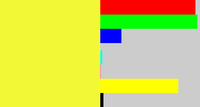 Hex color #f3f836 - off yellow