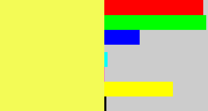 Hex color #f3fb56 - lemon