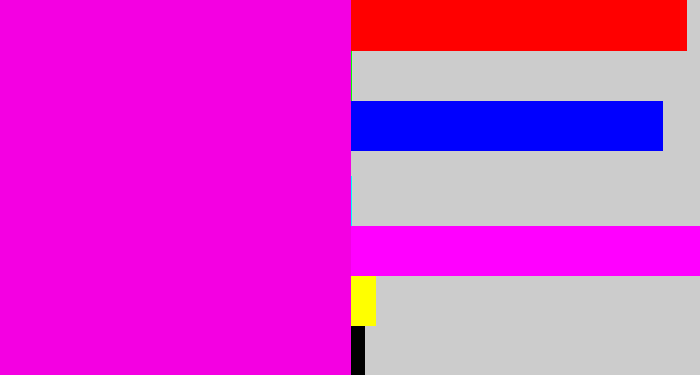 Hex color #f400e2 - bright magenta