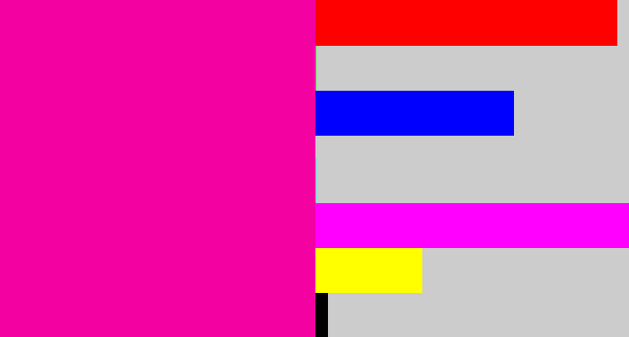 Hex color #f401a1 - shocking pink