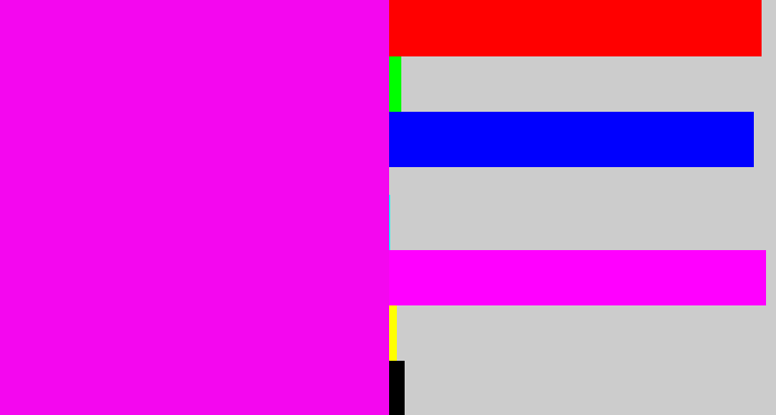 Hex color #f407ef - bright magenta